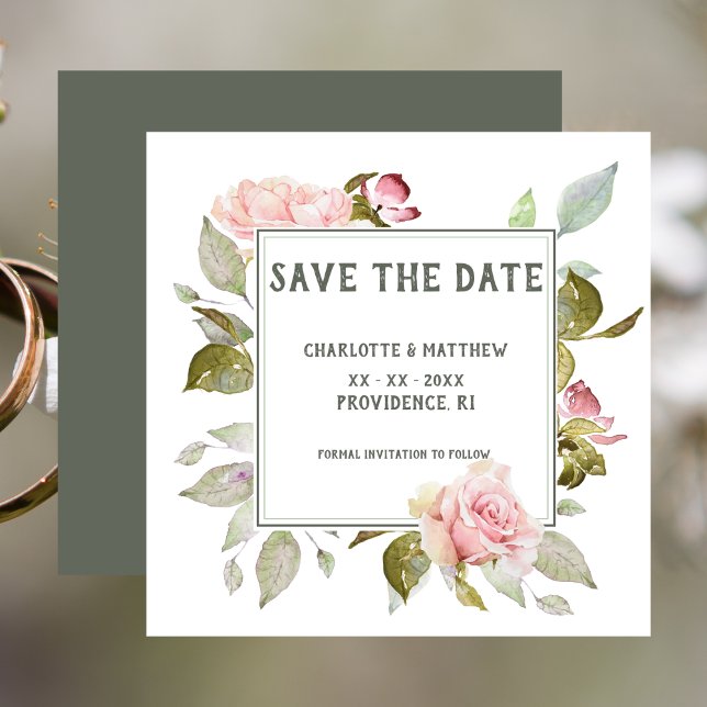 Reserve A Data Casamento Salva Rosas Rosa De Data (Wedding Save The Date Pink Roses)