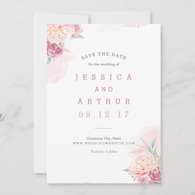 Reserve A Data Casamento Salvar a Data | Blush e Blooms (Frente)