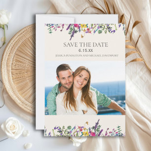 Reserve A Data Casamento Salvar Data Foto Watercolor Flores Selva