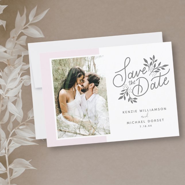 Reserve A Data Casamento Salve a Data 2 Fotografias Script Botâni (Criador carregado)