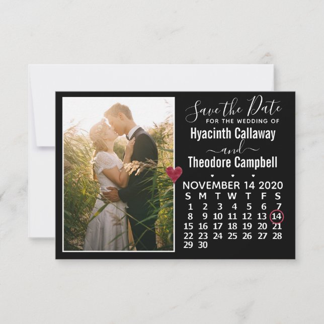Reserve A Data Casamento Salve a data Calendário novembro de 2020 (Frente)