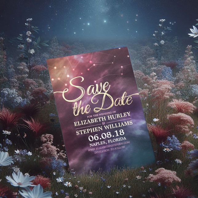 Reserve A Data Casamento Salve A Data Das Constelações Do Céu Do  (Criador carregado)