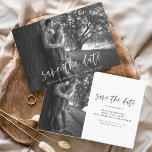 Reserve A Data Casamento Salve a Data Foto Romântica Minimalista<br><div class="desc">Casamento Salve os Cartões de Data que têm uma foto na frente e atrás. Os cartões Save the Date Fall, Autumn, Winter, Primavera ou Summer contêm uma tipografia moderna escrita cursiva escrita escrita escrita escrita escrita escrita escrita escrita escrita com letra mão que é elegante, simples e moderna para usar...</div>