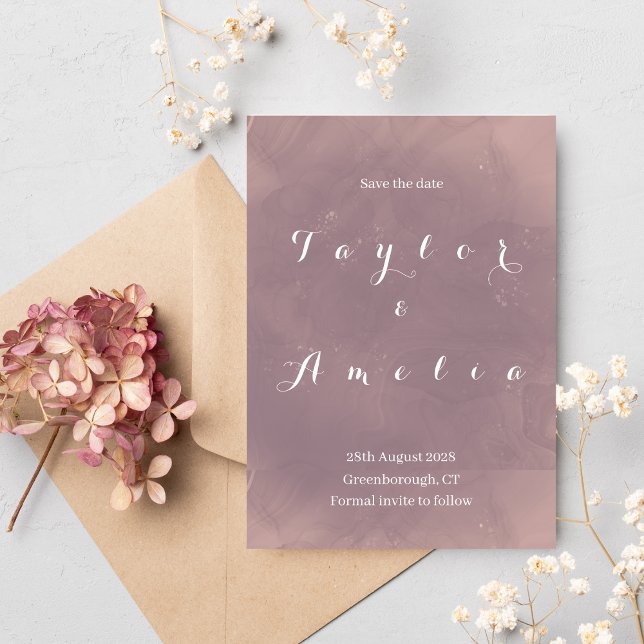 Reserve A Data Casamento Salve a Data Modern Dusty Rosa (Criador carregado)