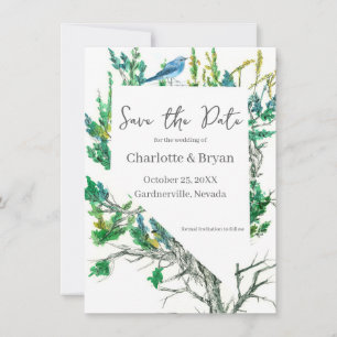 Reserve A Data Casamento Salve a Data Nevada Bluebird Sagebrush