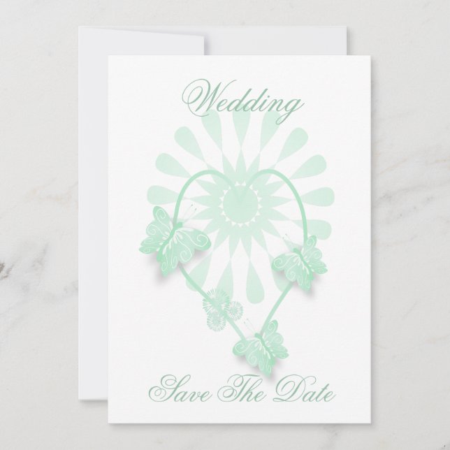 Reserve A Data Casamento Salve A Data Pimenta Borboletas Coração (Frente)