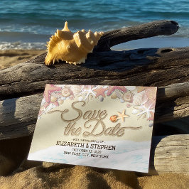 Reserve A Data Casamento Salve A Data Summer Sandy Beach Starfish