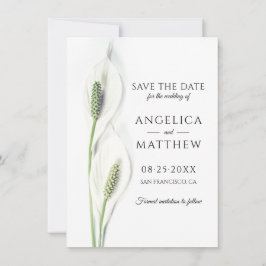 Reserve A Data Casamento Salve a Data White Peace Calla Lily