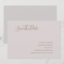 Casamento Save The Date Moderno Minimalista Rosa D