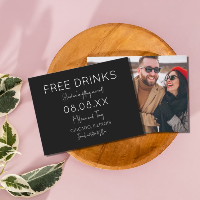 Reserve A Data Casamento Simples com Bebidas Gratuitas (Criador carregado)
