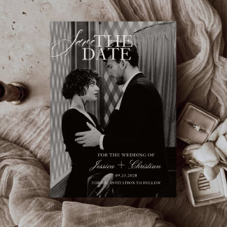 Reserve A Data Casamento Simples com Foto Estética de Dinheiro An
