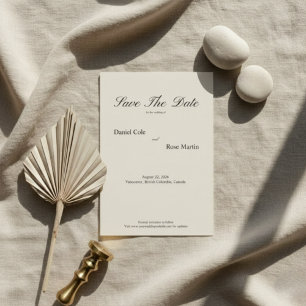 Reserve A Data Casamento Simples com Letra Minimal