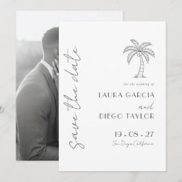 Reserve A Data Casamento Simples com Palmeira Branca