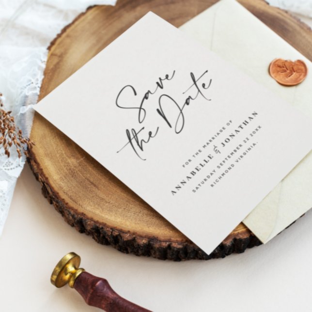 Reserve A Data Casamento simples com roteiro minimalista moderno (Criador carregado)