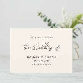 Reserve A Data Casamento Simples Creme Moderno