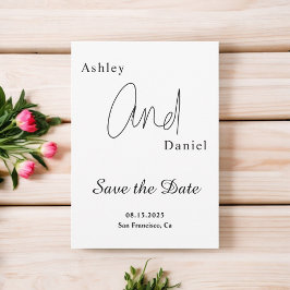 Reserve A Data Casamento Simples De Caligrafia Branca E Preta Ele