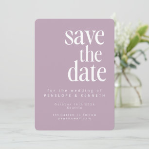Reserve A Data Casamento Simples de Derramamento Lilac Mínimo Mod
