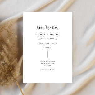 Reserve A Data Casamento Simples de Fontes Gótico Romântica