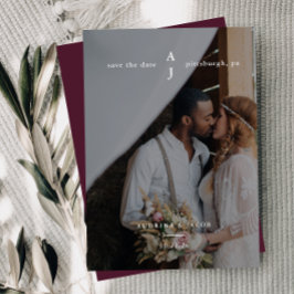 Reserve A Data Casamento Simples de Foto Burgundy