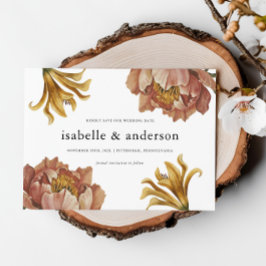 Reserve A Data Casamento Simples De Foto Floral De Física De Chic