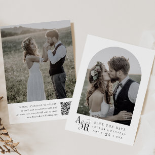 Reserve A Data Casamento Simples de Monograma Moderno e Minimalis