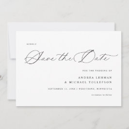 Reserve A Data Casamento Simples e Delicado Calliografia