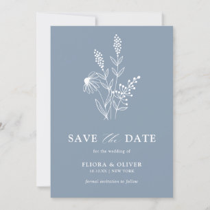 Reserve A Data Casamento Simples e Minimalista de Flor Selvagem c