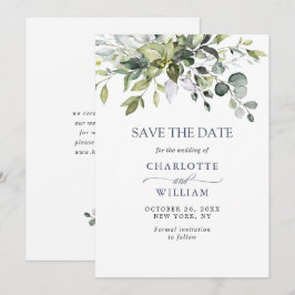 Reserve A Data Casamento Simples Elegante De Aquarela Eucalyptus