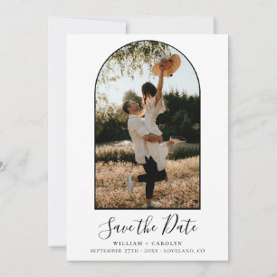 Reserve A Data Casamento Simples Elegante Minimalista Duas Fotogr