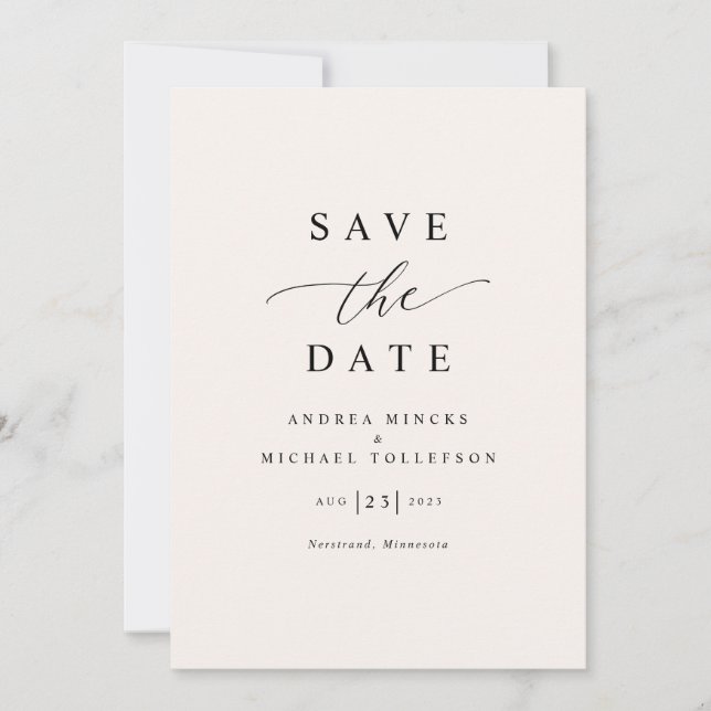Reserve A Data Casamento Simples Elegante Moderno (Frente)