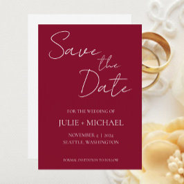 Reserve A Data Casamento Simples Estilo Cranberry