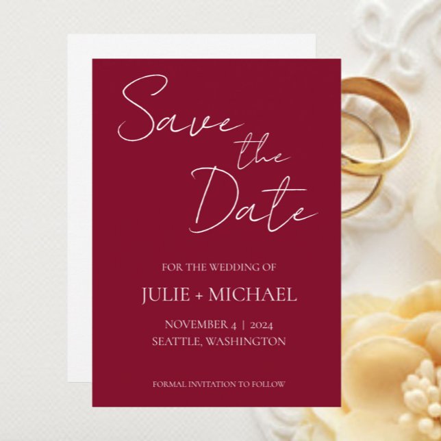 Reserve A Data Casamento Simples Estilo Cranberry (In Situ Wedding)