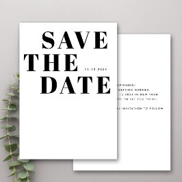 Reserve A Data Casamento Simples Minimalista Negro e Branco Ousad