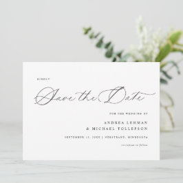 Reserve A Data Casamento Simples Moderno Caligrafia Delicada