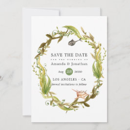Reserve A Data Casamento Temático de Algas Marinhas em Aquarela