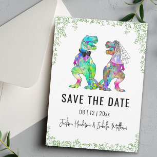 Reserve A Data Casamento Temático de Dinossauros Verde 