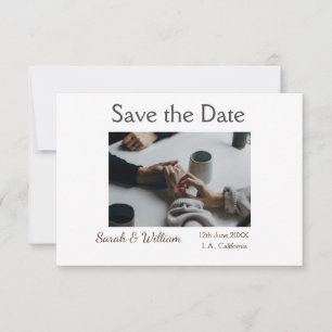 Reserve A Data Casamento tipografia elegante branco clássico mod