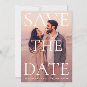 Reserve A Data Casamento Tipografia Foto de Praia Moderno Elegant