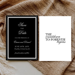 Reserve A Data Casamento Tipografia Minimalista Elegante Preto