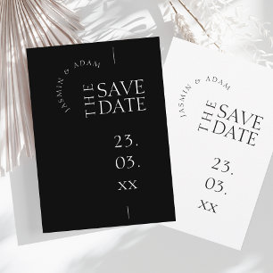 Reserve A Data Casamento Tipografia Simples Preto Branco Moderno