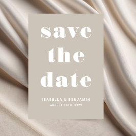 Reserve A Data Casamento Tipografia Taupe Moderna