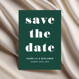 Reserve A Data Casamento Tipografia Verde Esmeralda Moderna