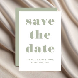 Reserve A Data Casamento Tipografia Verde Sage Moderna