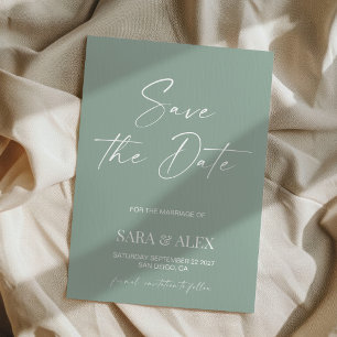 Reserve A Data Casamento tipografia verde sage script moderno sal