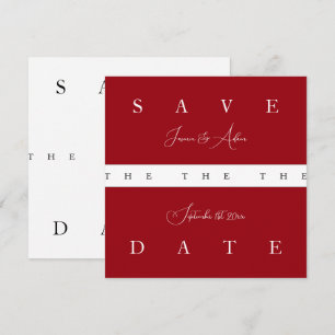 Reserve A Data Casamento Tipografia Vermelho Carmesim Branco Salv
