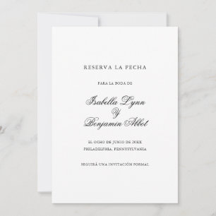 Reserve A Data Casamento tradicional espanhol preto e branco