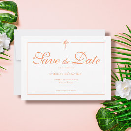 Reserve A Data Casamento Tropical com Palmeira Elegante