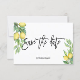 Reserve A Data Casamento Tropical de Lemon de Aquarela Elegante