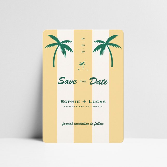 Reserve A Data Casamento Tropical de Praia com Monograma de Palme (Criador carregado)