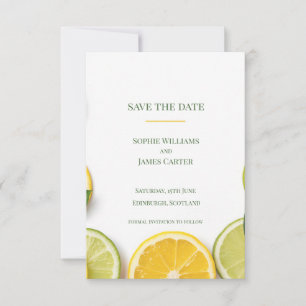 Reserve A Data Casamento Tropical de Verão Cítrico Limão Lima Esc